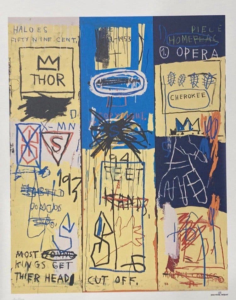 J-M BASQUIAT : XXL-lithografie. Wordt geleverd met lijst., Ophalen of Verzenden