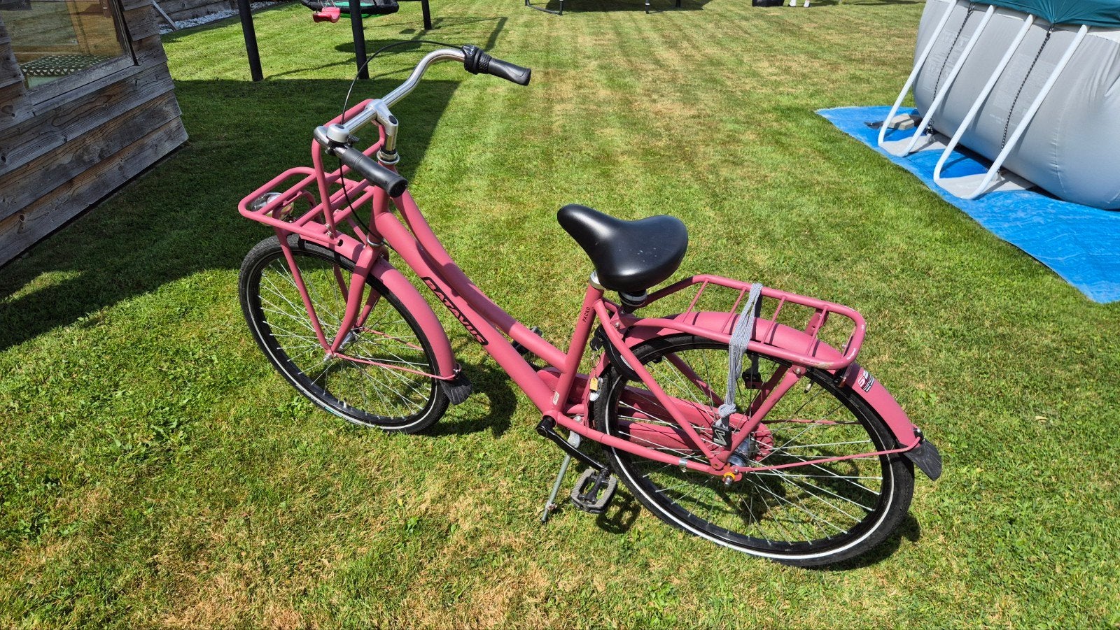 Batavus stadsfiets, roze, met voordrager en bagagedrager, Ophalen, Terugtraprem, Batavus, 50 tot 53 cm