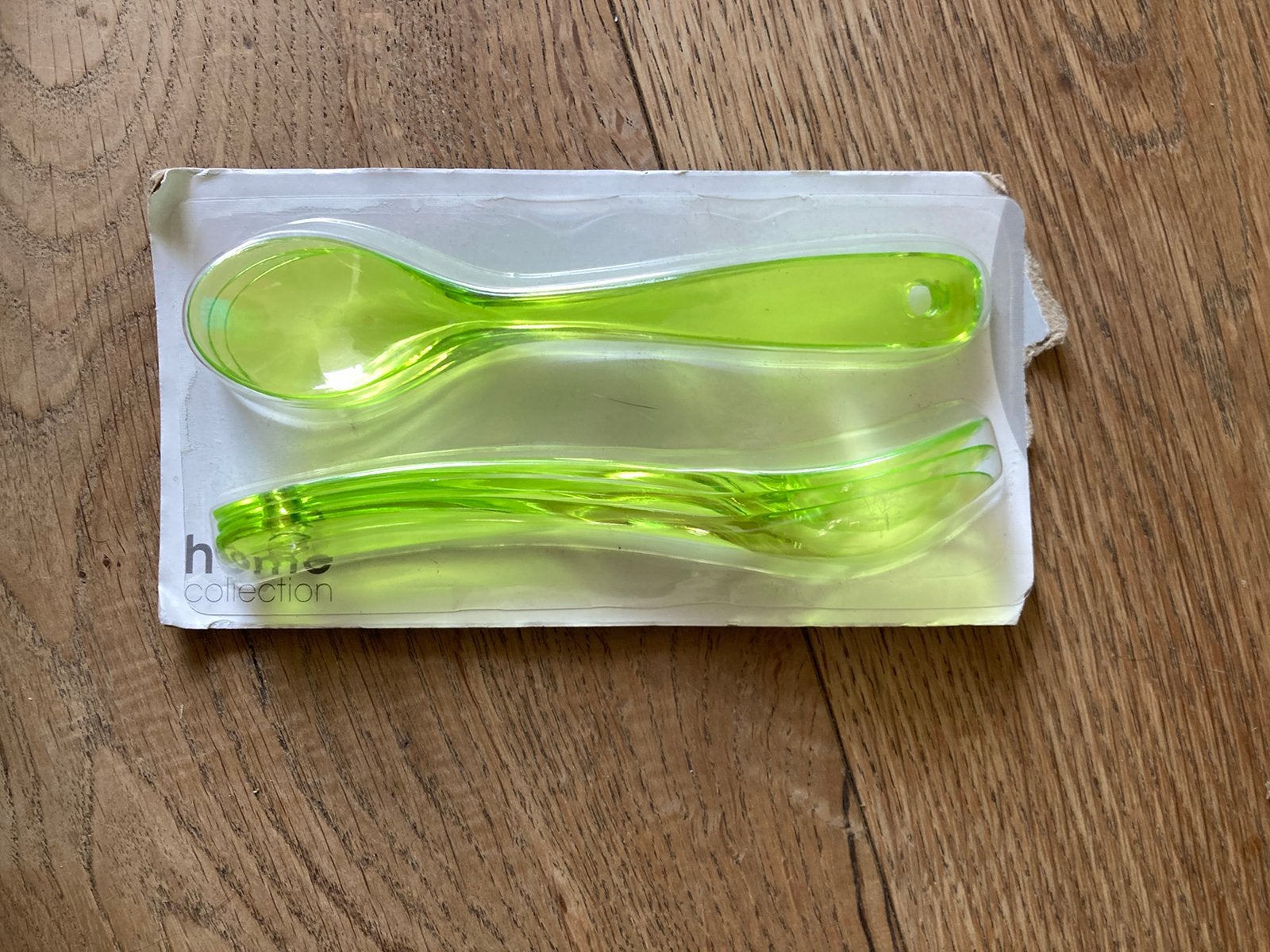 Xenos lepeltjes kiwi neon fluor groen geel, Ophalen of Verzenden, Nieuw, Kunststof, Los bestek