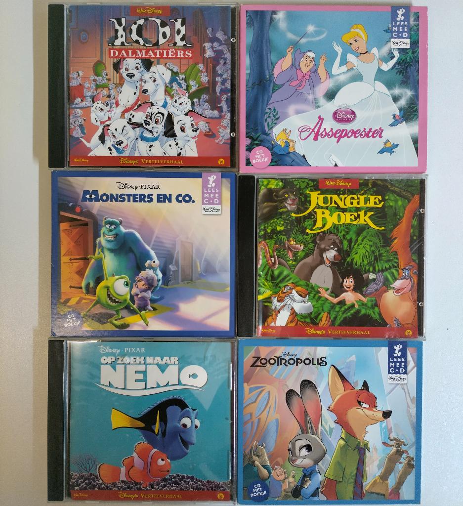 6 CDs Disney oa Jungle Boek, Monsters en Co., 101 Dalmatiërs, Ophalen of Verzenden, Zo goed als nieuw, Verhaal of Sprookje, 6 tot 9 jaar