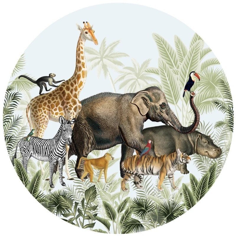 Behangcirkel Muurcirkel Cirkel Jungle Parade Designed4Kids, Designed4Kids, Nieuw, Ophalen of Verzenden, Designed4kids@live.nl