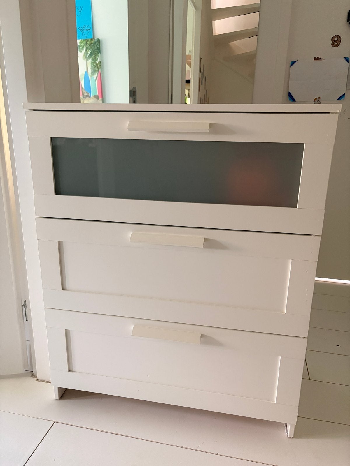Ikea Brimnes ladekast met 3 laden wit - Gebruikt, Huis en Inrichting, Kasten | Ladekasten, Ophalen, Gebruikt, 50 tot 100 cm, 3 of 4 laden