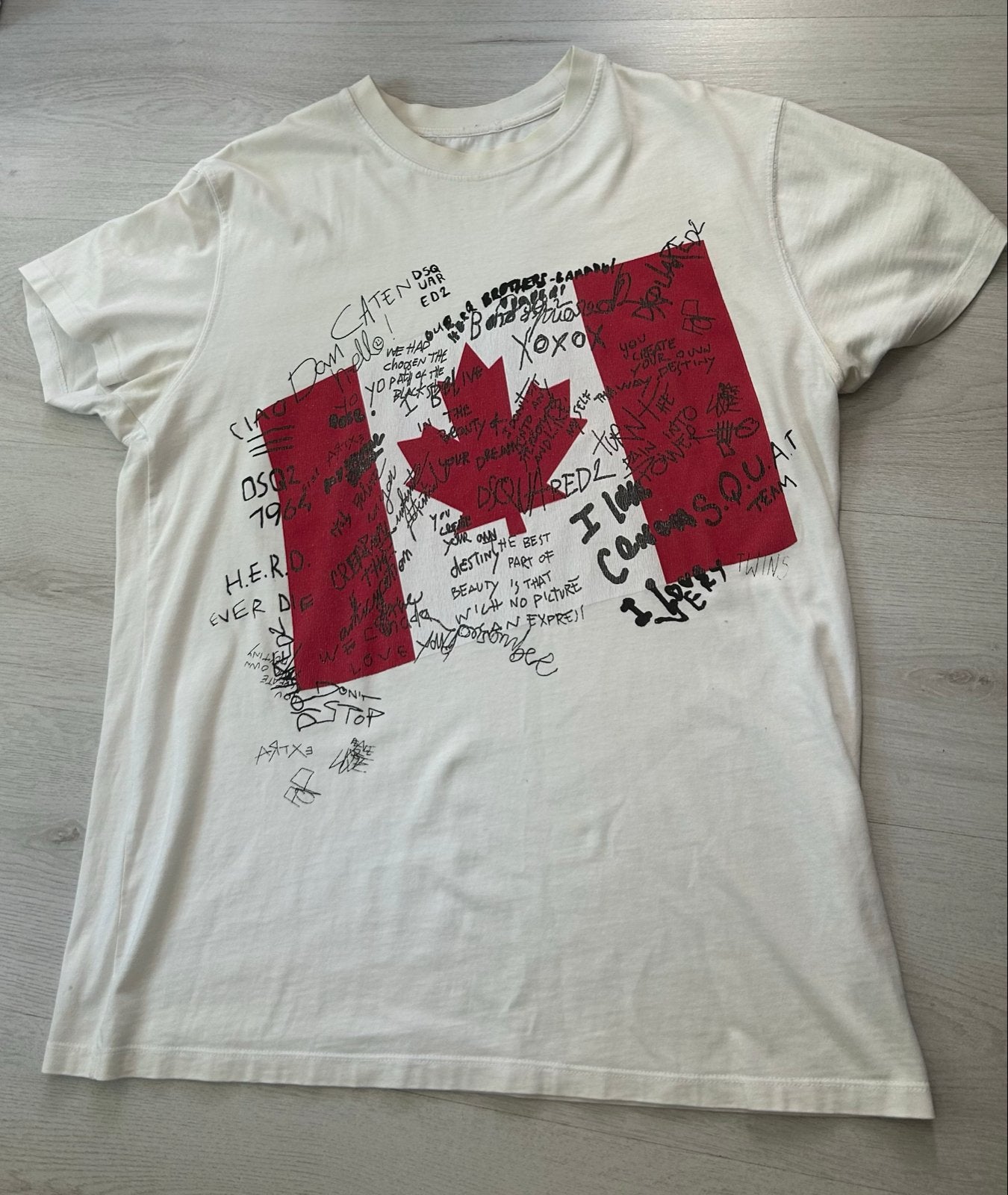 Wit T-shirt Dsquared2, maat L/XL, Ophalen of Verzenden, Gedragen, Maat 52/54 (L), Wit