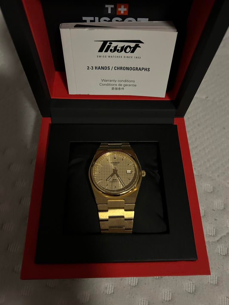 Tissot PRX Powermatic 80 Goudkleurig Herenhorloge, Sieraden, Tassen en Uiterlijk, Overige merken, Staal, Polshorloge, Ophalen of Verzenden