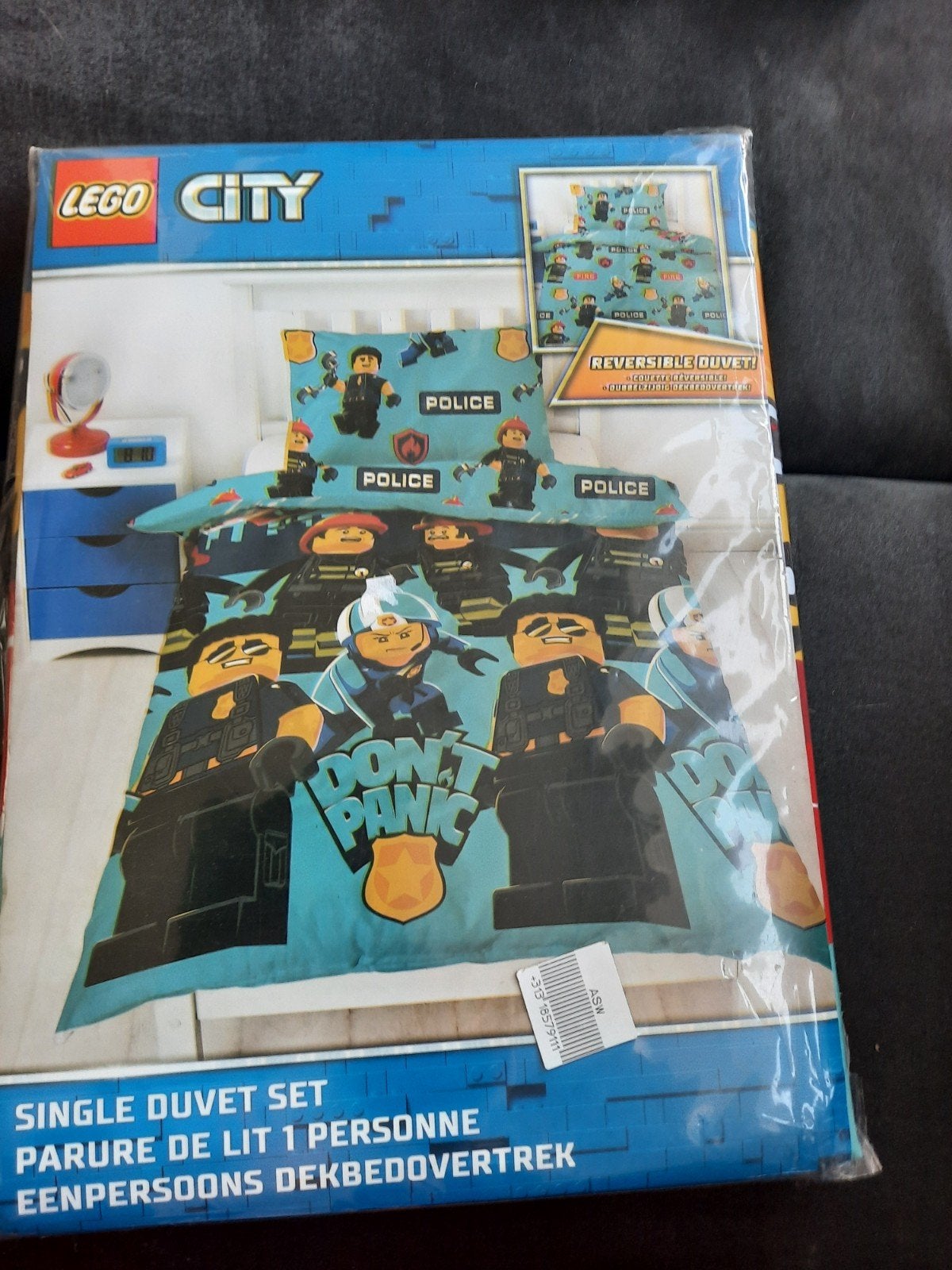 Nieuw LEGO City eenpersoons dekbedovertrek, Overige merken, Blauw, Nieuw, Ophalen of Verzenden