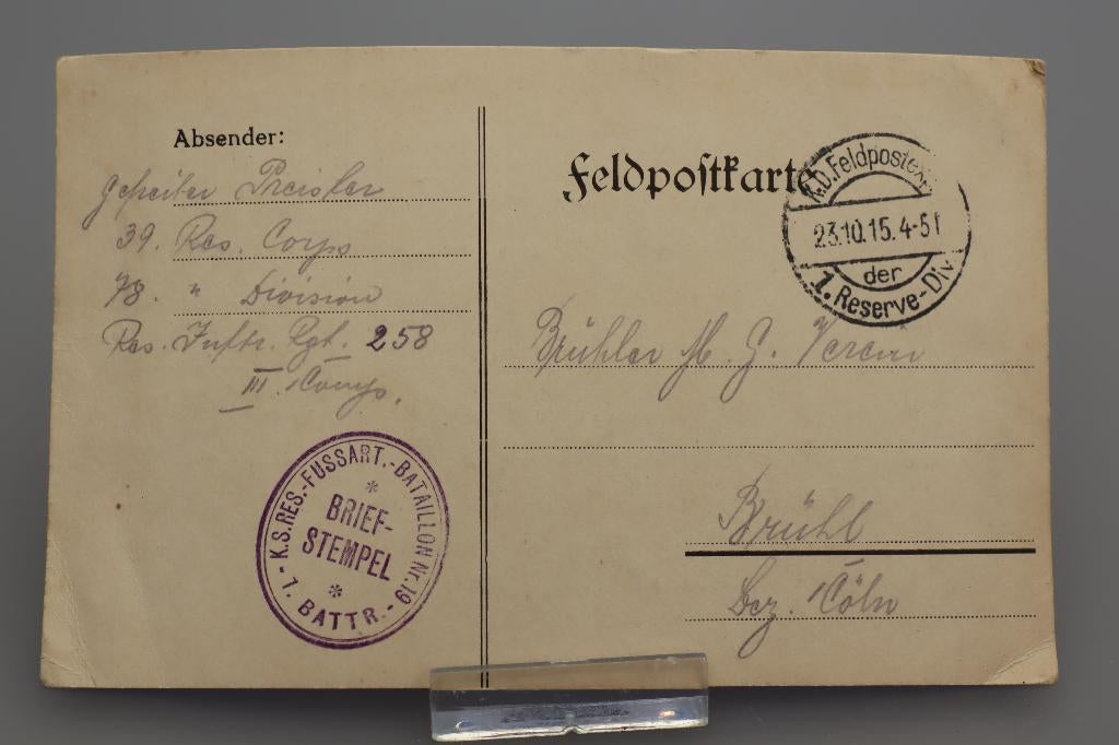 Feldpostkarte 1915 WW1, Verzamelen, Ophalen of Verzenden, Landmacht, Duitsland, Overige typen