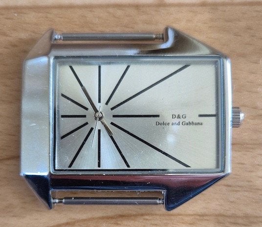 D&G Dolce and Gabbana Quartz dameshorloge., Overige merken, Leer, Staal, Polshorloge