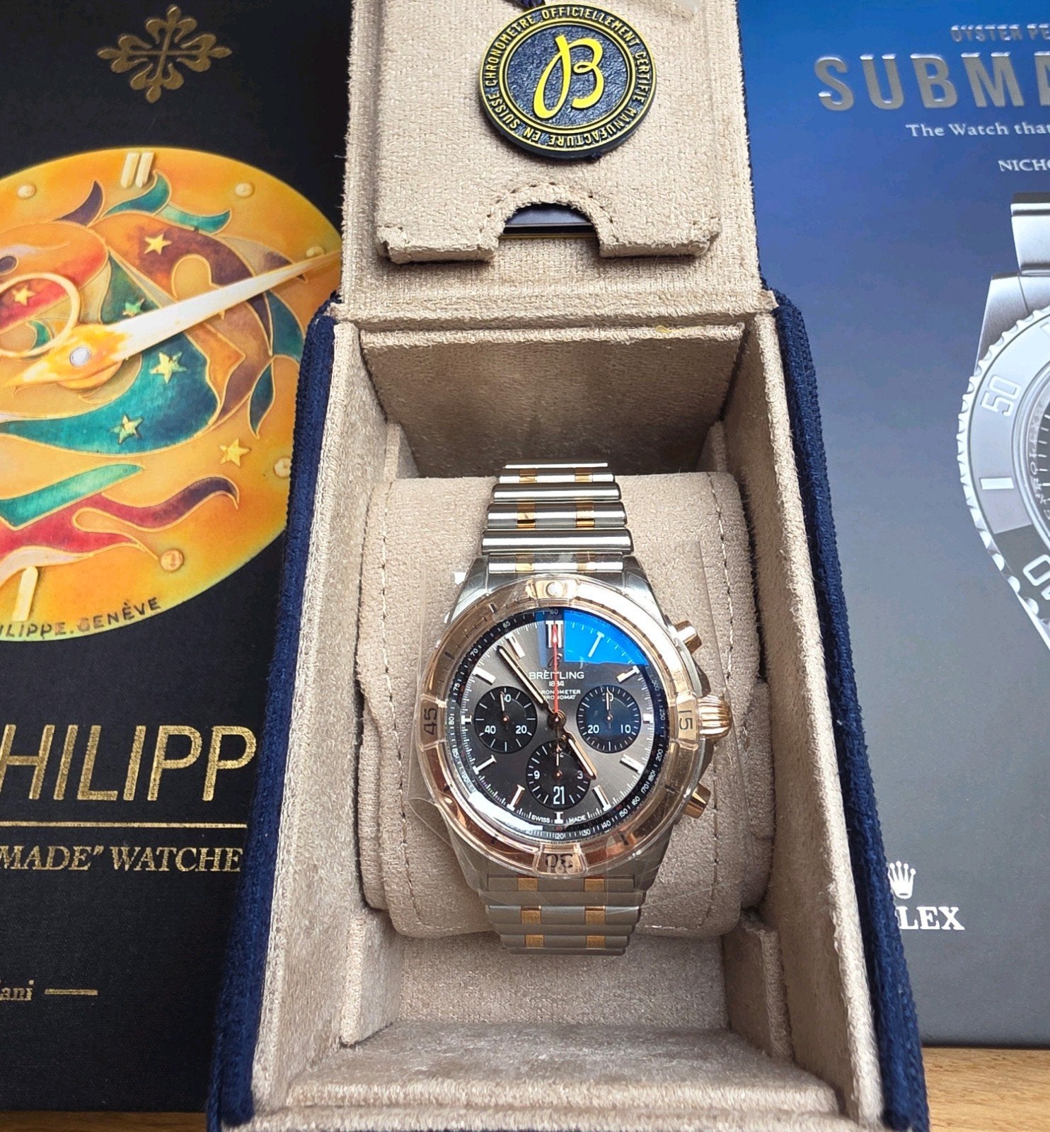 Breitling Chronomat 42 - Rose Steel - Ongedragen - Full-set, Ophalen, Staal, Breitling, Polshorloge