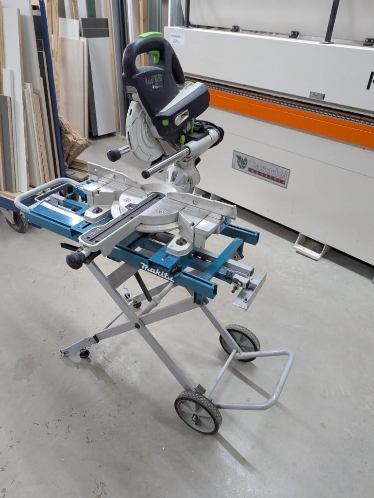 Festool kapex KS 60 E met Makita onderstel, Doe-het-zelf en Verbouw, Gereedschap | Zaagmachines, Ophalen, Gebruikt, Afkortzaag