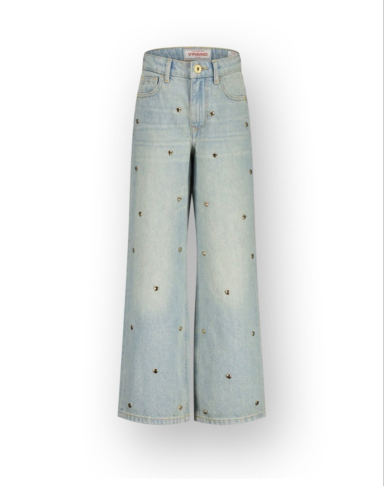 Vingino spijkerbroek met studs -, Ophalen of Verzenden, Nieuw, Meisje, Broek