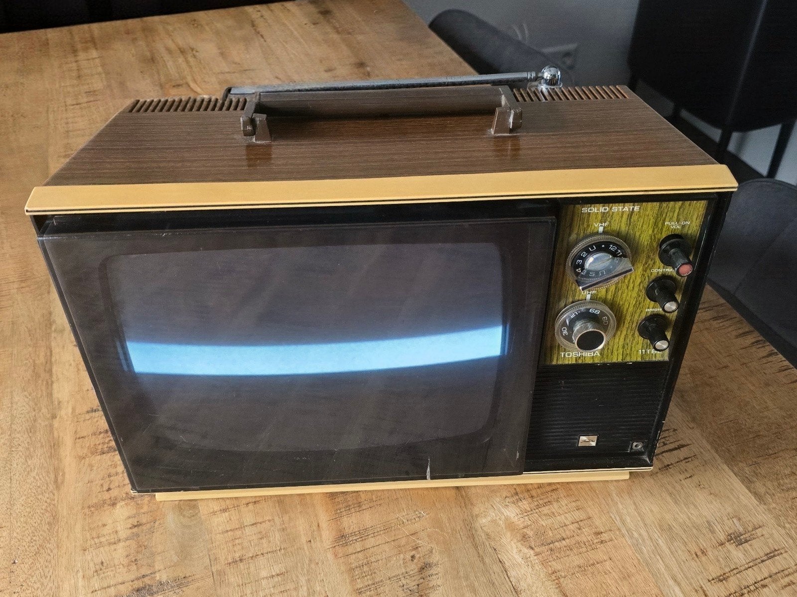 Vintage Toshiba 11TBE draagbare tv ('60) – Retro / Deco, Ophalen of Verzenden, Gebruikt, Minder dan 40 cm, Toshiba