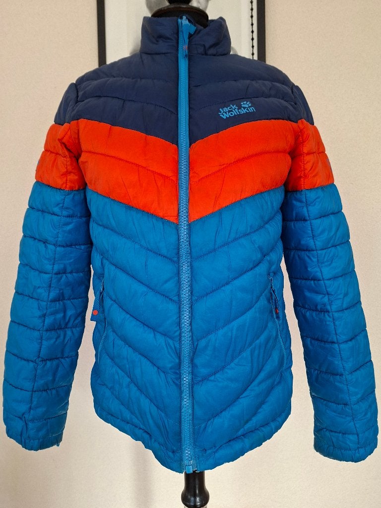 Jack Wolfskin Puffer Jas - Blauw/Oranje, Gebruikt, Jongen of Meisje, Jack Wolfskin, Ophalen of Verzenden