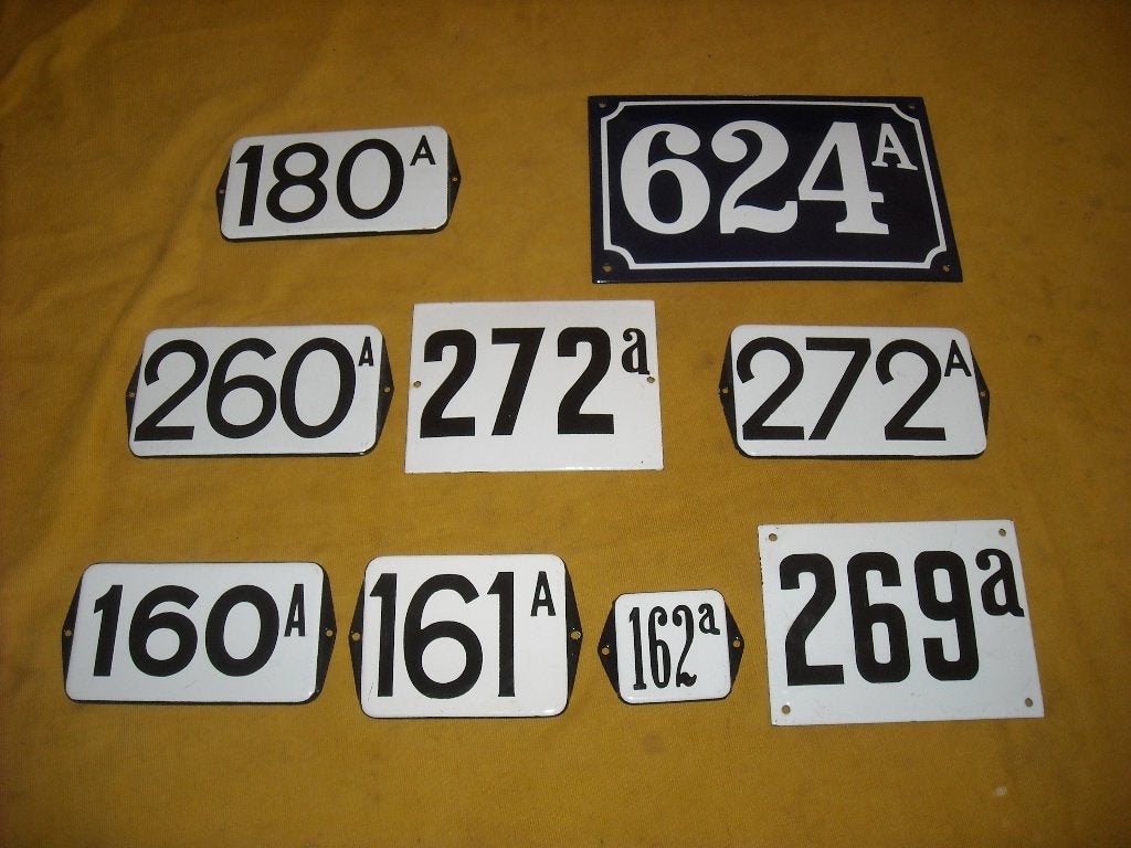 emaille huisnummer 160a 161a 162a 180a 260a 272a 269a 624a, Ophalen of Verzenden