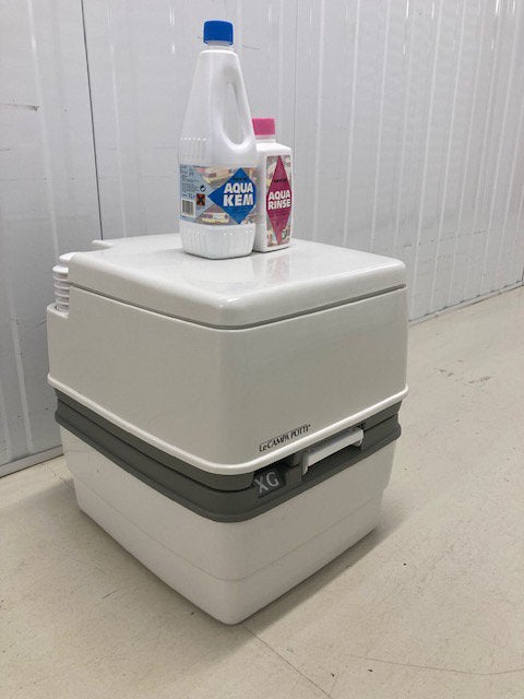 Le Campa Potti XG campingtoilet incl.Aqua KEM + RINSE KOOPJE, Caravans en Kamperen, Ophalen of Verzenden, Zo goed als nieuw