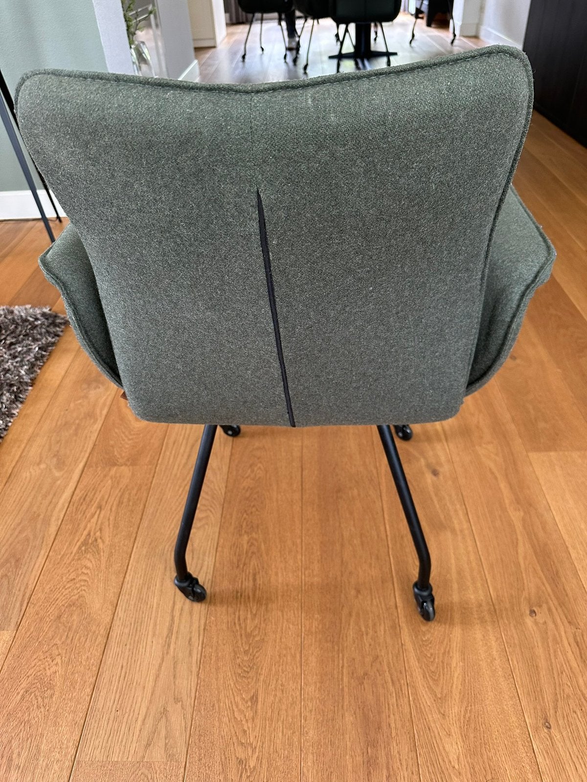 Mooie groene eetkamerstoelen van Enzo Luca, Huis en Inrichting, Stoelen, Ophalen, Overige kleuren, Zo goed als nieuw, Vijf, Zes of meer stoelen