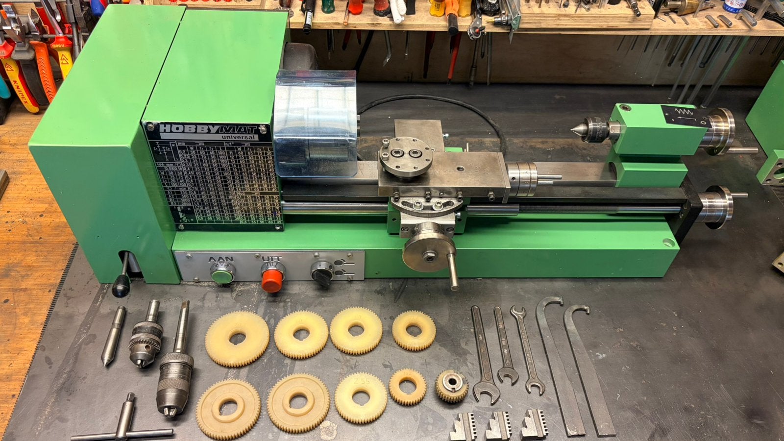 Hobbymat MD65 draaibank nieuwe lagers, Ophalen, Gebruikt, Metaaldraaibank, Minder dan 500 mm