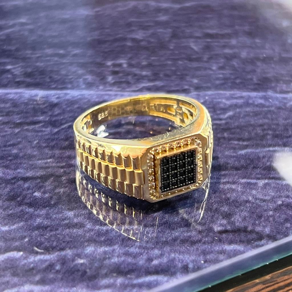 14 karaat gouden ring prachtig model rolex schakel, Ophalen of Verzenden, Nieuw, Goud, Dame
