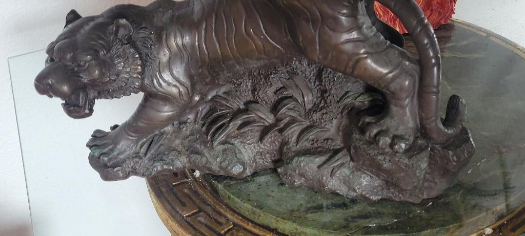 bronzen tijger...zwaar pr 85e, Ophalen of Verzenden, Brons