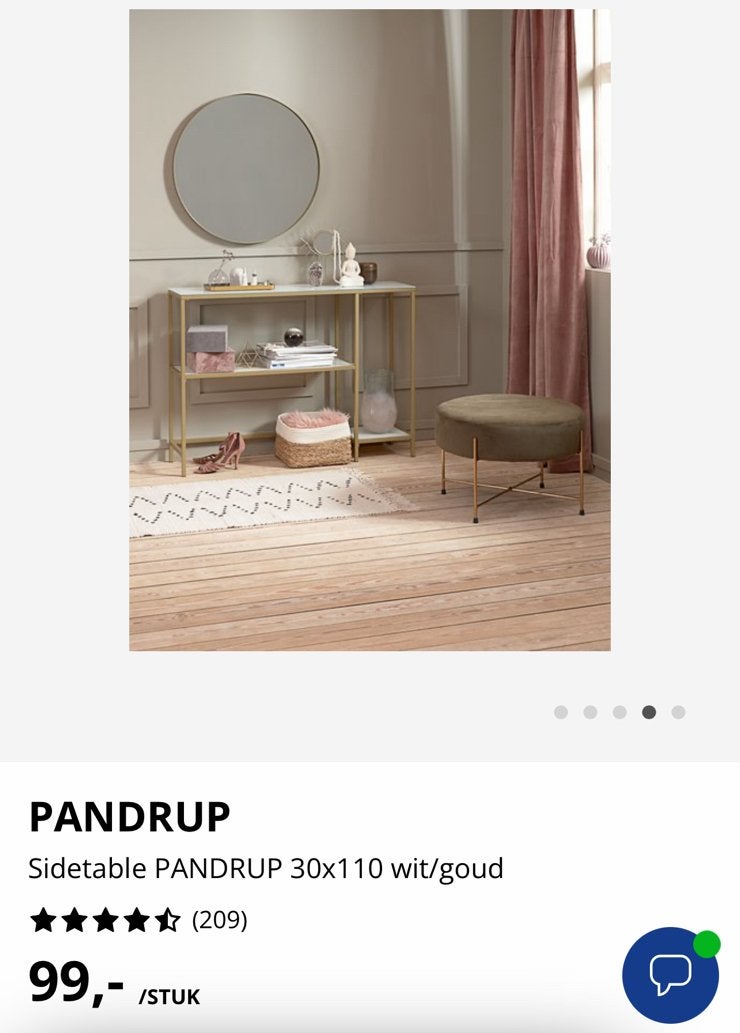 Gloednieuwe side table goud/wit steen, Ophalen, Minder dan 50 cm, 100 tot 150 cm, Nieuw