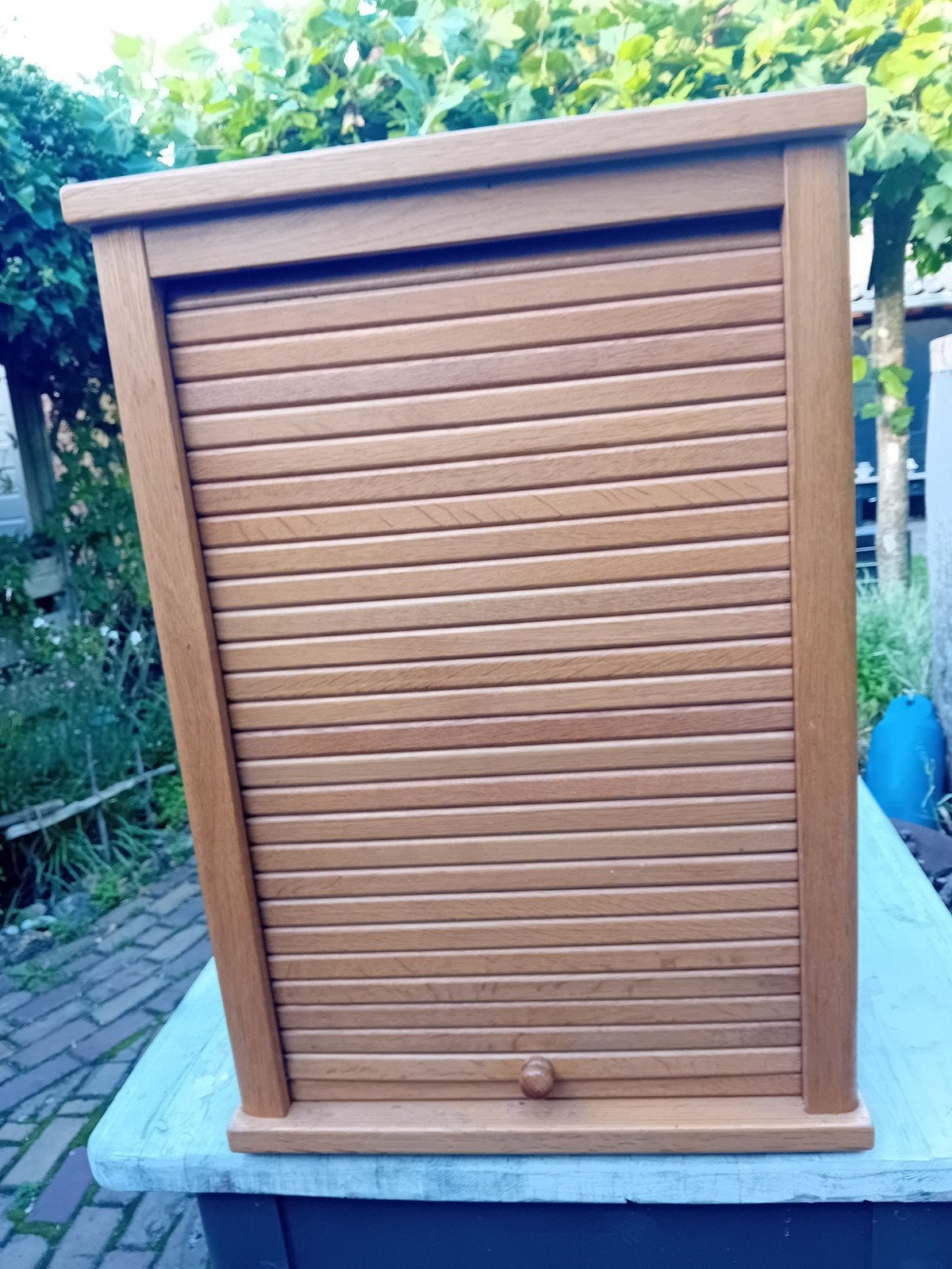 Licht eiken rolluik kastje 82x55x40 igst, Ophalen, Eikenhout, 50 tot 100 cm, Zo goed als nieuw