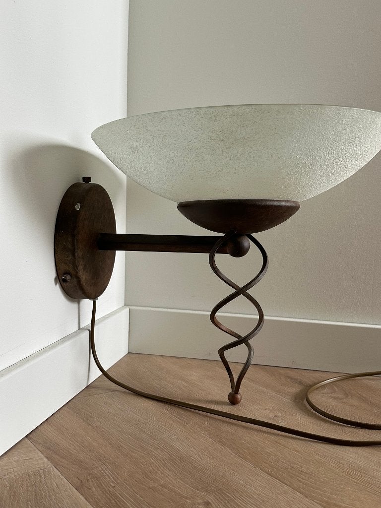 Wandlamp jaren 90 Happy Light - Vintage, Huis en Inrichting, Lampen | Wandlampen, Ophalen, Met schakelaar, E14 (klein), Wandlamp