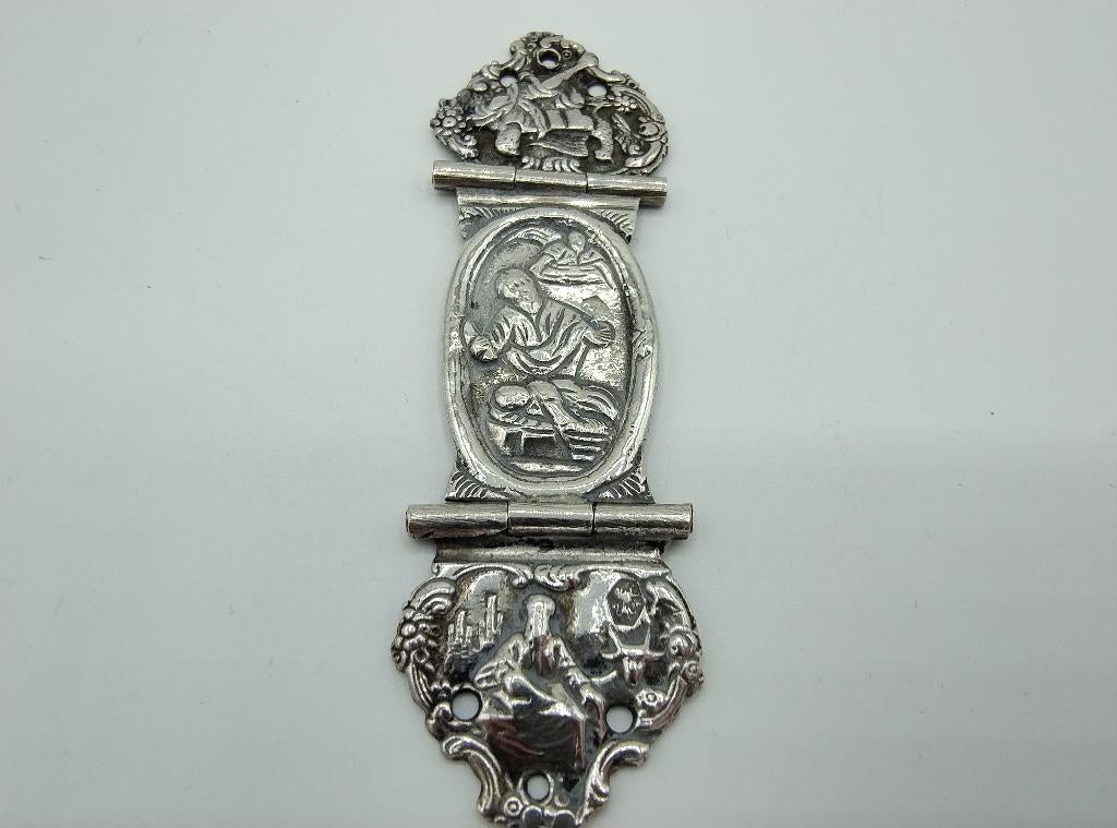 Zilveren bijbelslot, muiter, klamparm, aanzetstuk, 1820, Verzenden, Zilver