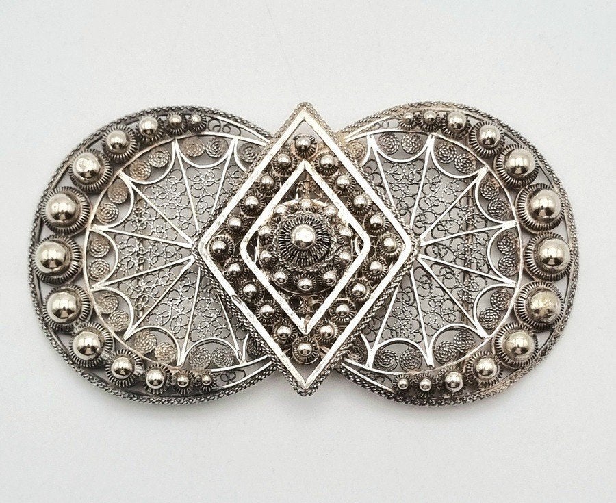 1049. Zilveren klederdrachtgesp - Nederland, ca. 1900, Antiek en Kunst, Ophalen of Verzenden, Zilver
