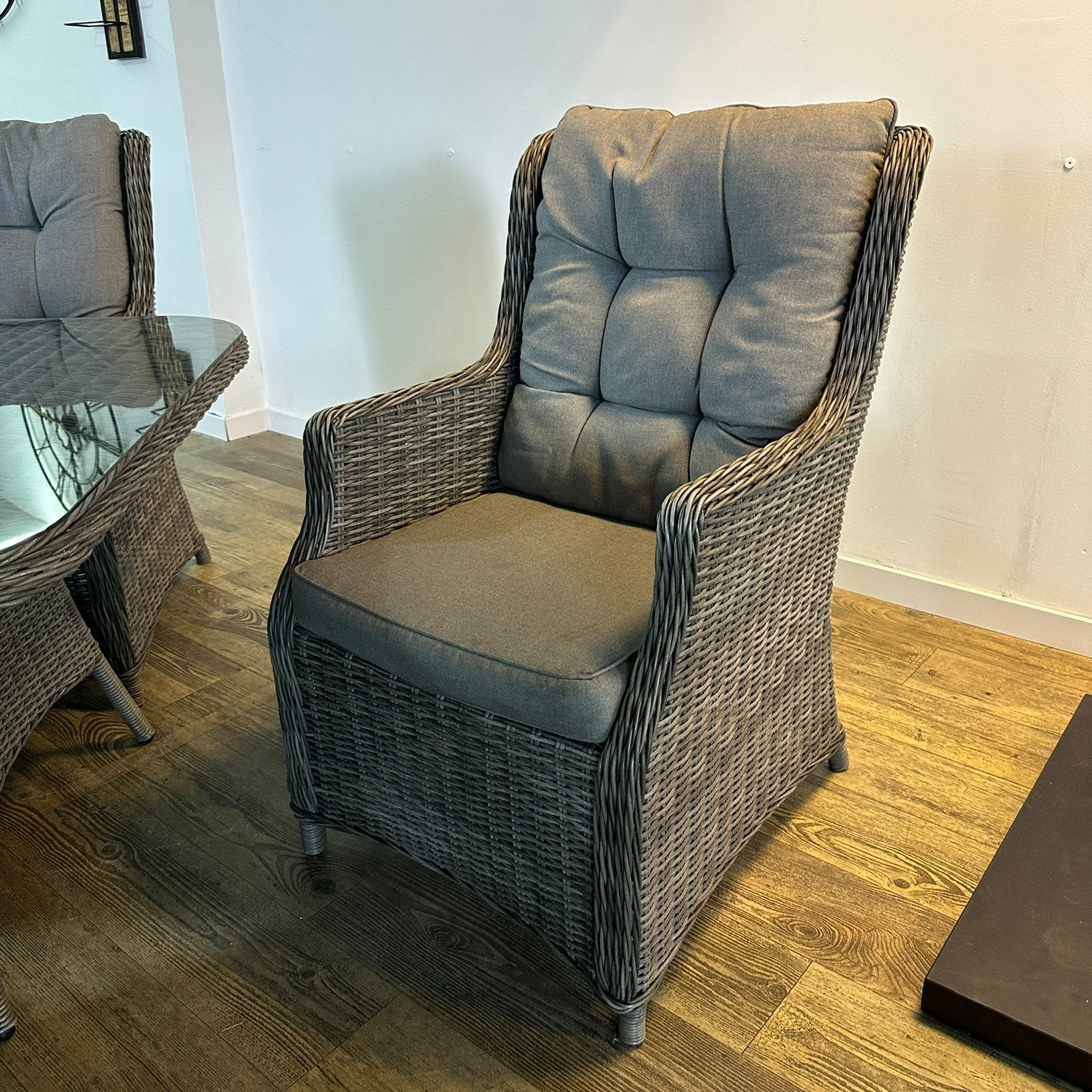 Strakke Wicker Tuinset / 4 Tuinstoelen + Tafel / Goede staat, Zenq, Verzenden, ., Wicker