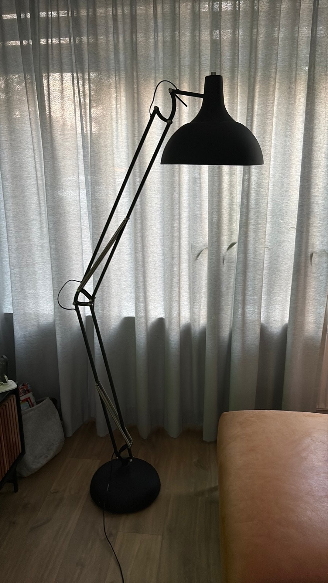 Zuiver Industriële vloerlamp staande lamp zwart, Ophalen, Gebruikt, Industrieel, 150 tot 200 cm