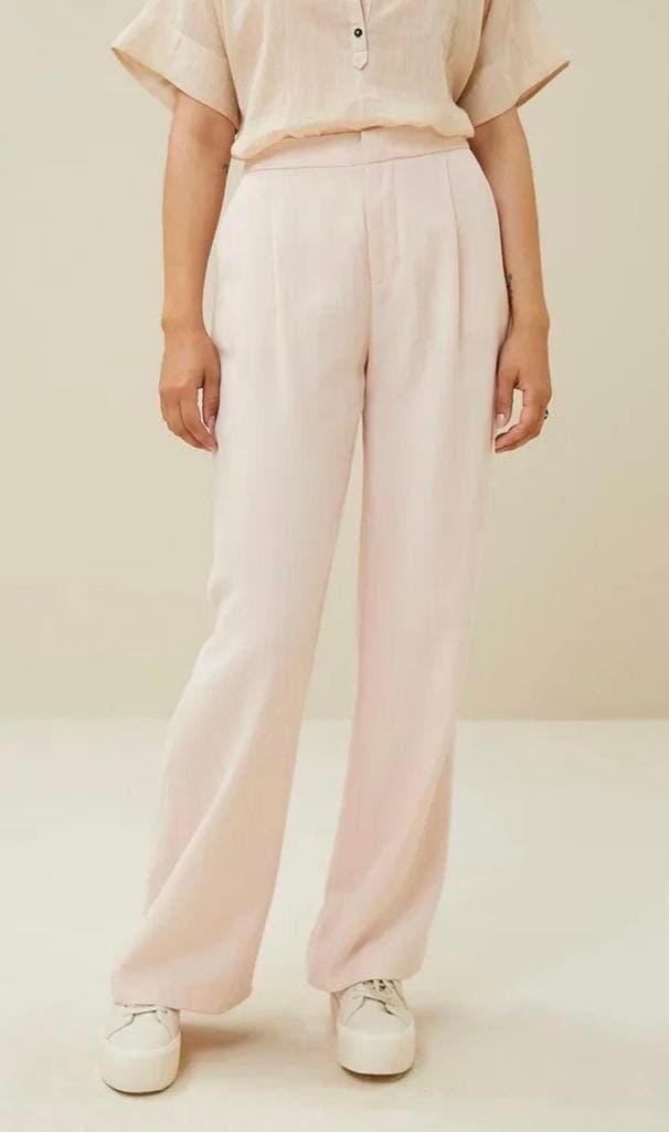 By bar Straight classy fit tencel broek, linnen uitstraling, Maat 38/40 (M), Beige, Ophalen of Verzenden, Zo goed als nieuw