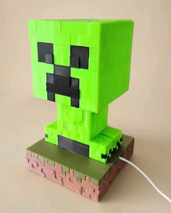 Minecraft Creeper nachtlampje, Sinterklaas, kerst, Ophalen of Verzenden, Zo goed als nieuw, Overige materialen