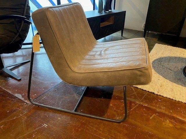 Rex fauteuil in Africa leder Mouse Grey nu voor €399,-, Ophalen, Nieuw, 75 tot 100 cm, Leer