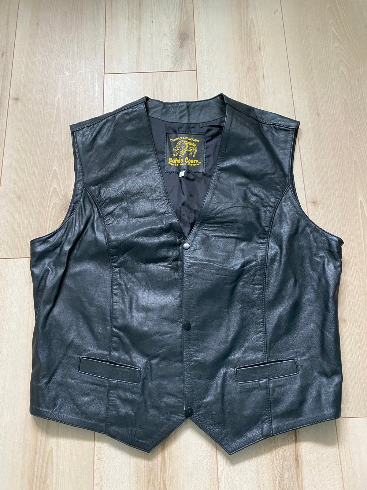Zwart leren gilet /vestje mt L, Ophalen of Verzenden, Gedragen