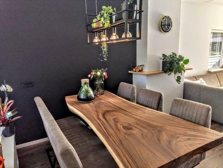 Tafel | Eettafel blad van Suar hout | 180 tot 700 cm lang |, Niet ingevuld, Nieuw, Vijf personen of meer, 150 tot 200 cm