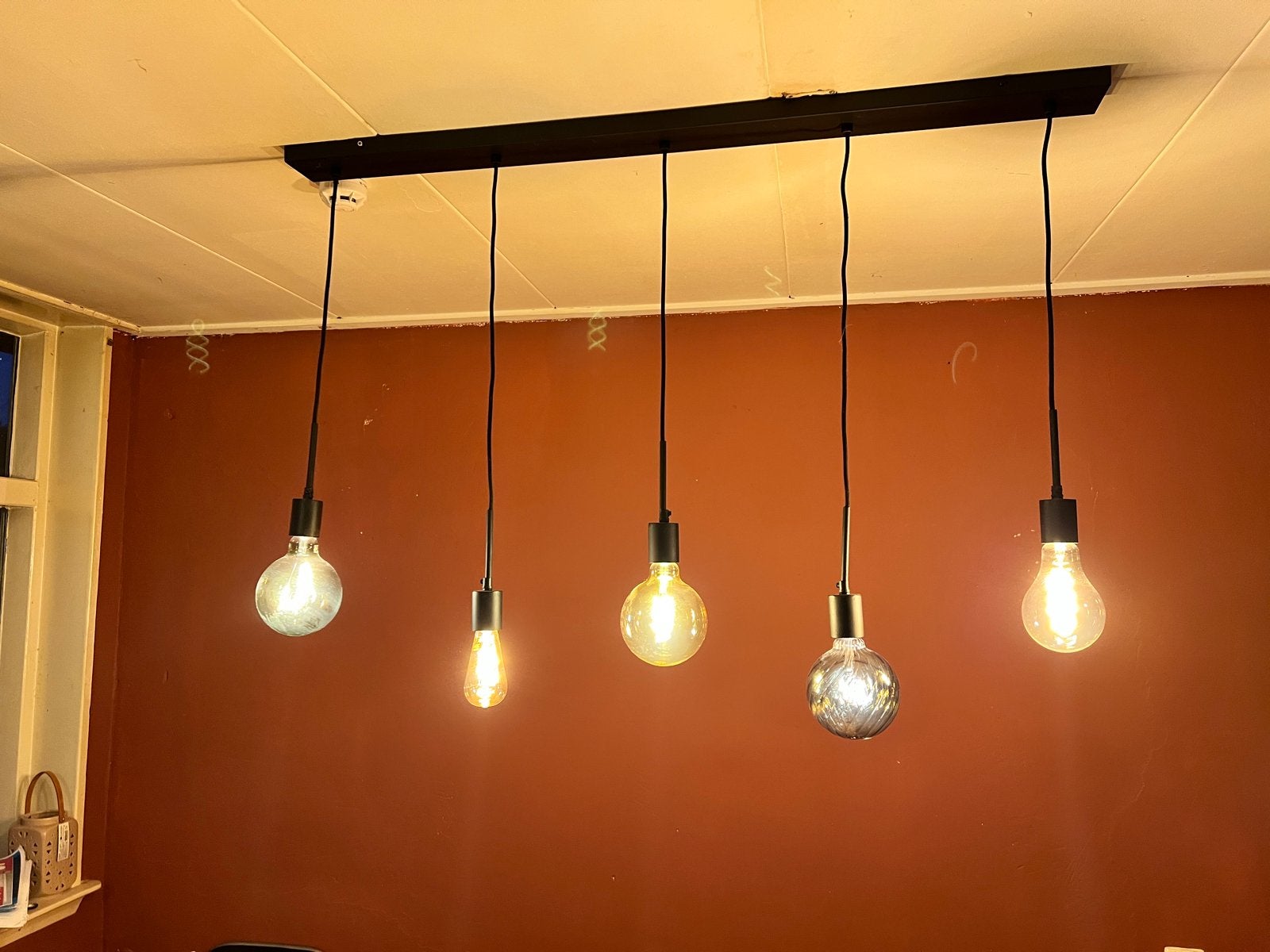 Moderne eettafellamp, Ophalen, Zo goed als nieuw, Metaal, E27 (groot)