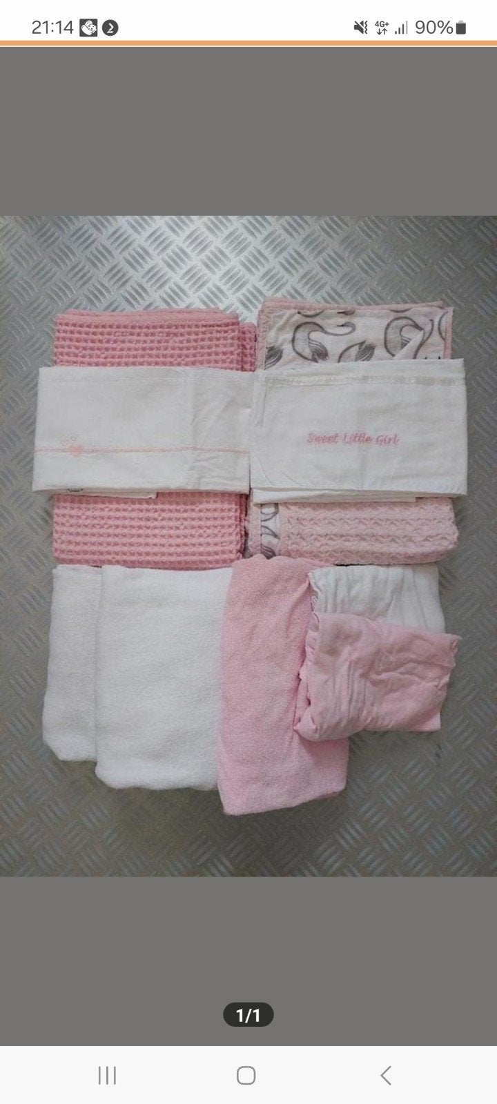Baby beddengoed set roze en wit, Ophalen, Wit, Meisje