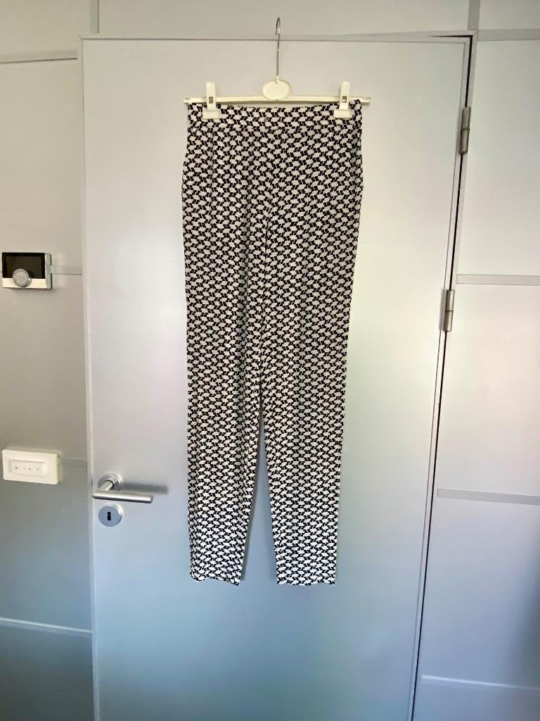 J298 No Man's Land: mt. M=38/40 broek comfort gebr.wit/zwart, Maat 38/40 (M), Wit, Ophalen of Verzenden, Zo goed als nieuw