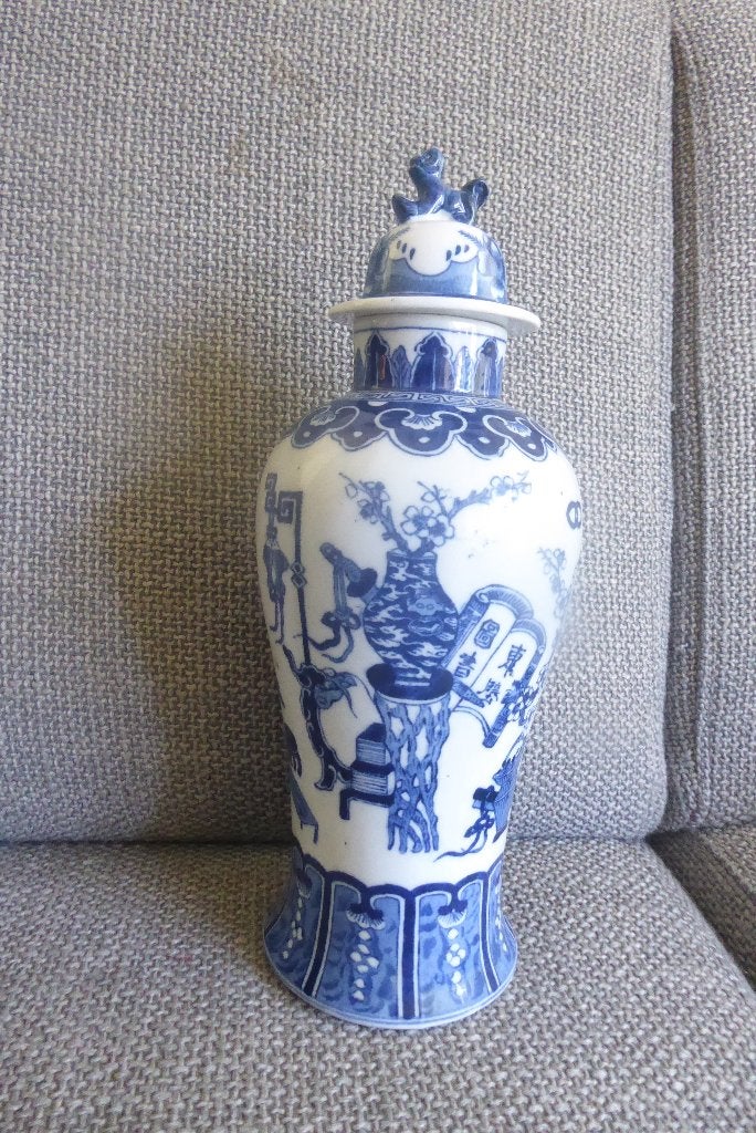antieke chinese blauw witte vaas, Antiek en Kunst, Ophalen of Verzenden