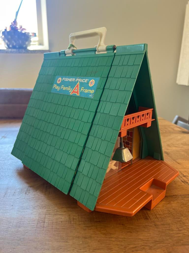 Vintage Fisher-Price Play Family A-Frame Huis Speelset, Ophalen of Verzenden, Gebruikt, Speelset