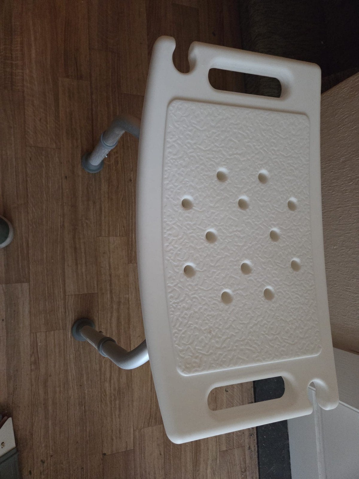Douchekrukje, kunststof/alluminium. In hoogte verstelbaar., Ophalen, Zo goed als nieuw, Wit, Douche-accessoire