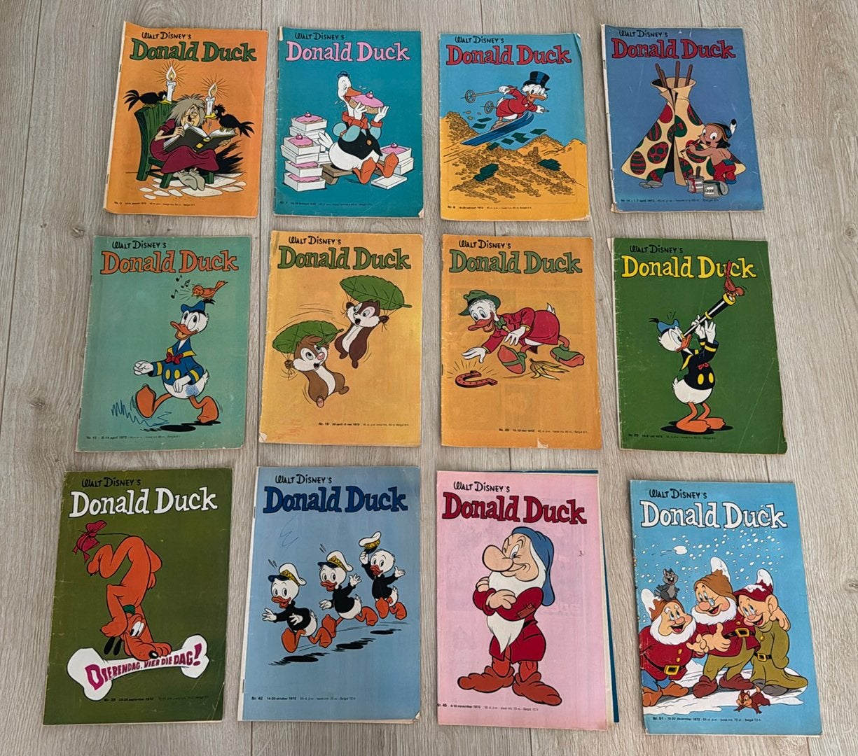 9 donald ducks jaartal 1972. Nummers in beschrijving, Ophalen, Gebruikt, Overige typen
