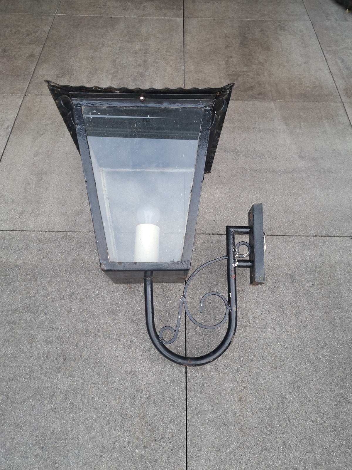 Antieke wandlamp voor afdak/café/overkapping, Tuin en Terras, Buitenverlichting, Ophalen, Gebruikt, Wandlamp, Netvoeding