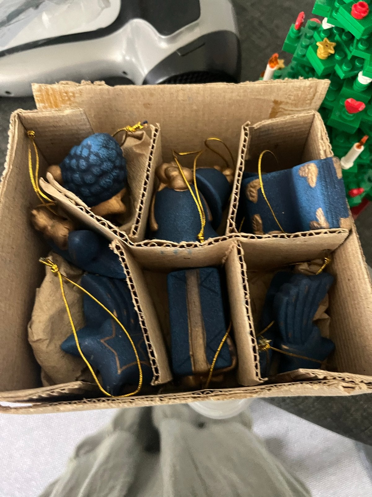 12 prachtige kerstballen blauw goud, Diversen, Kerst, Ophalen of Verzenden, Zo goed als nieuw