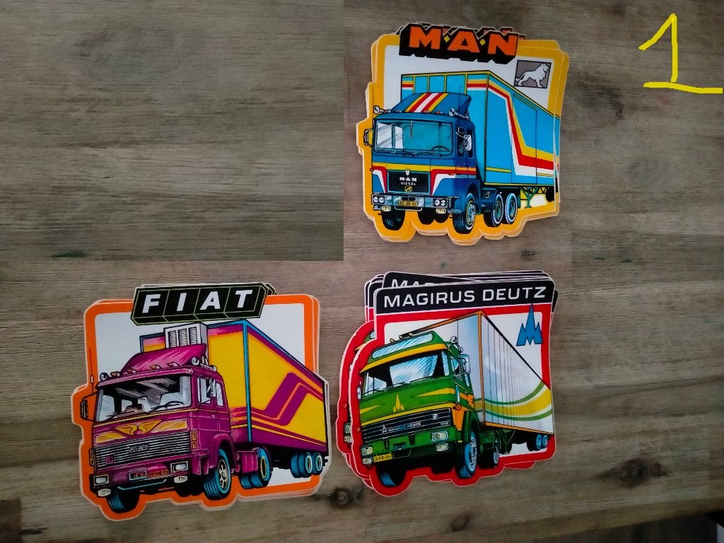 Mercedes Man Fiat Ford vrachtwagen vrachtauto grote stickers, Verzenden, Zo goed als nieuw, Overige typen