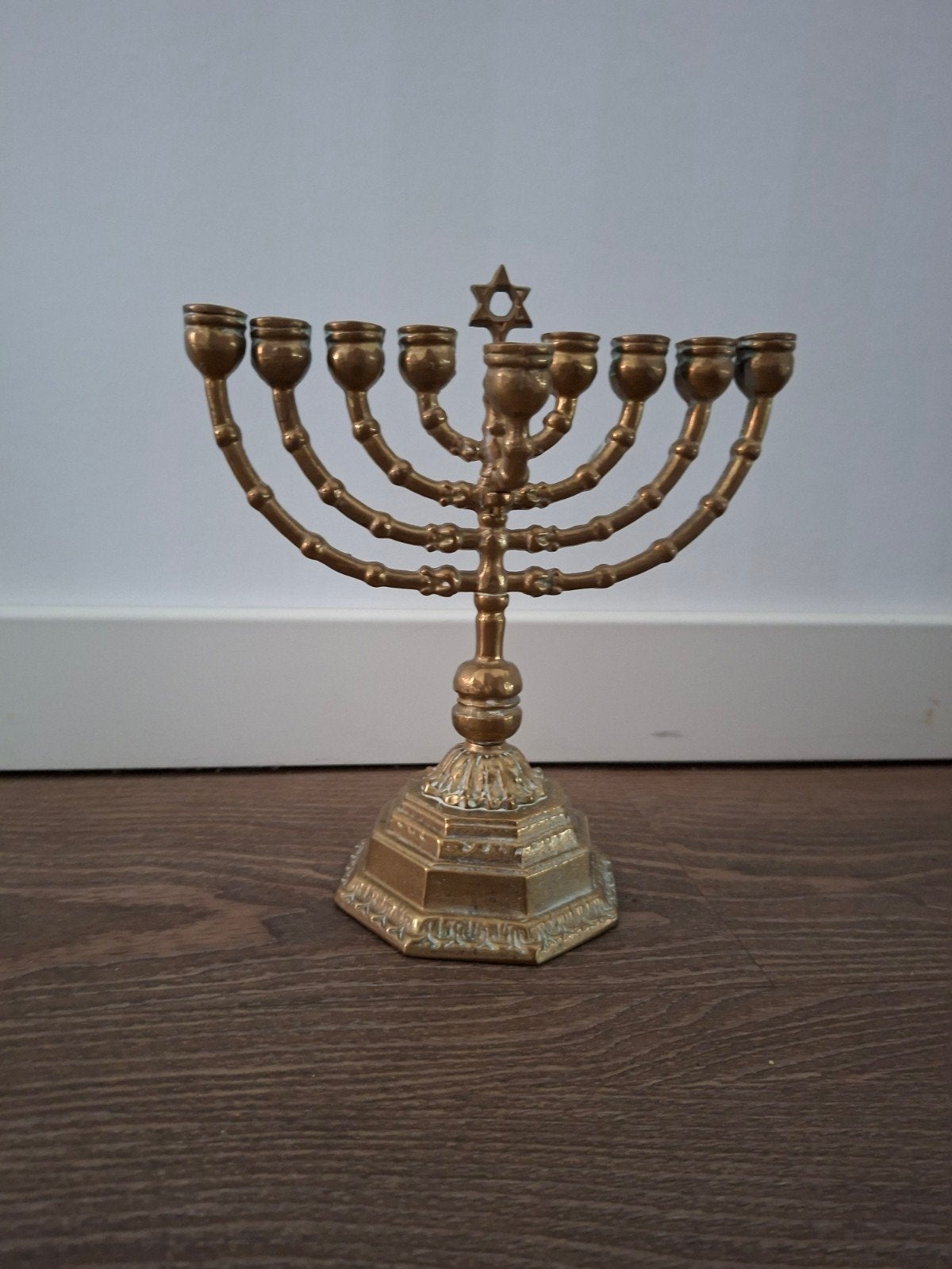 Antieke Messing Menora - Joodse Kandelaar, Ophalen of Verzenden, Koper of Brons