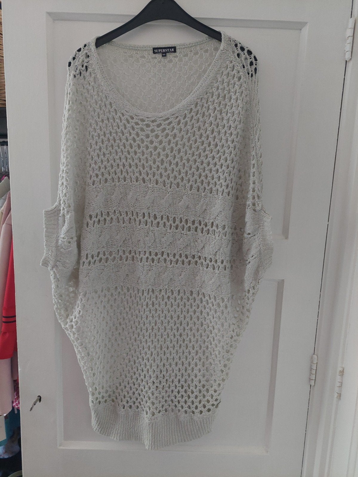 Superstar gehaakte trui XL -, Ophalen, Wit, Maat 46/48 (XL) of groter, Zo goed als nieuw