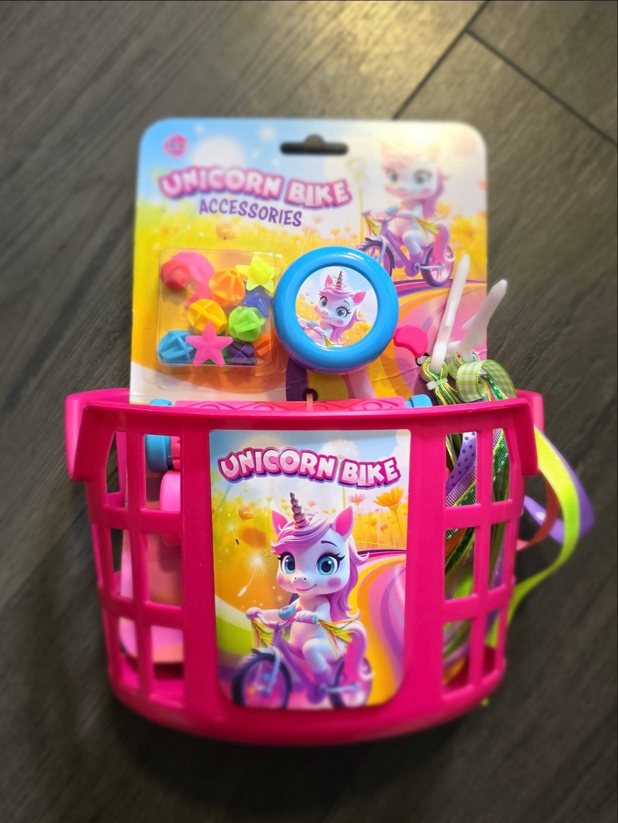 Unicorn Fiets Accessoires Set: Mandje, Bel, Handvaten & Kral, Fietsen en Brommers, Fietsaccessoires | Overige Fietsaccessoires