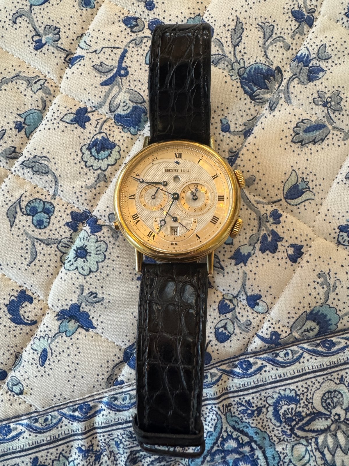 Breguet 1614 Horloge Ref 5707 met Doos en Servicenota, Overige merken, Polshorloge, Ophalen of Verzenden, Goud