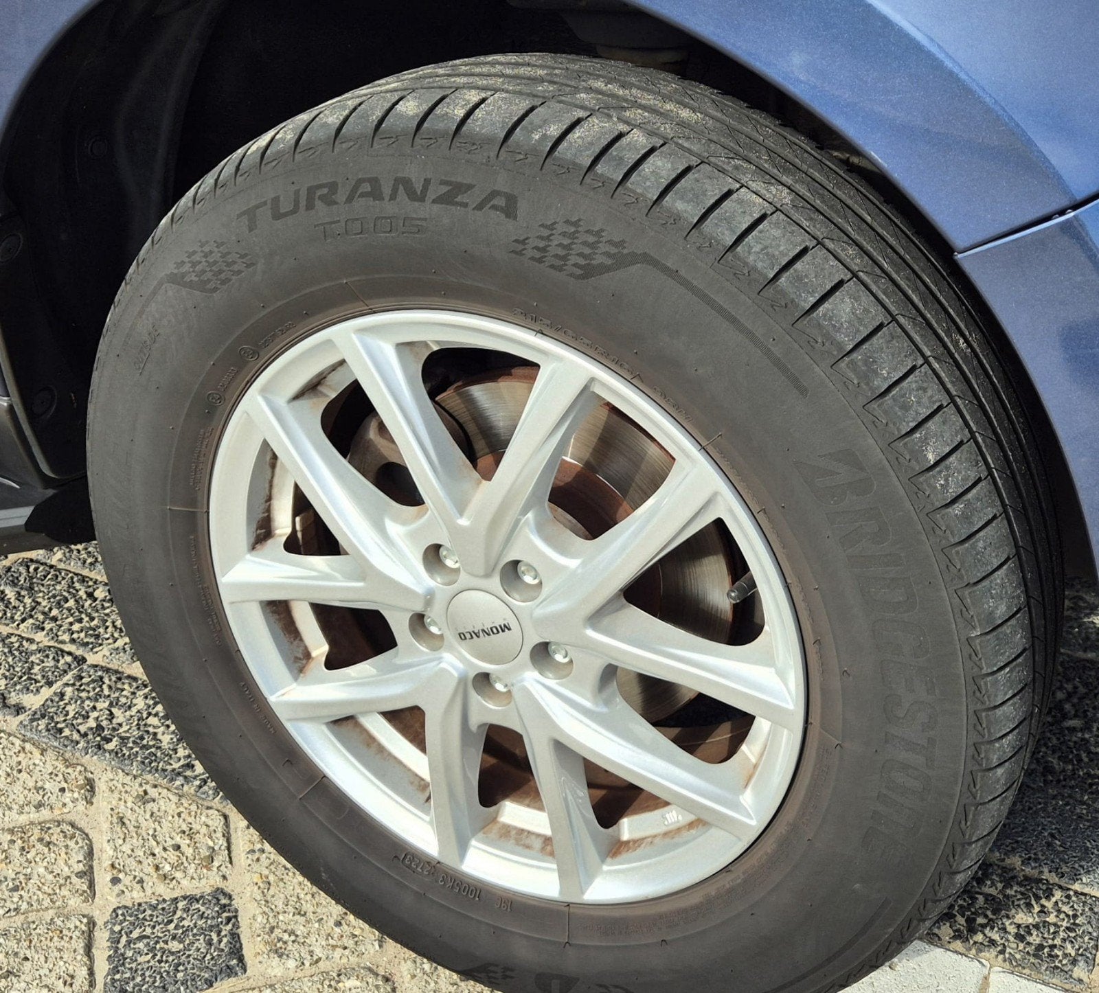 4 x Bridgestone Turanza T005 winterbanden met aluminium velg, Ophalen, Gebruikt, Banden en Velgen, Winterbanden