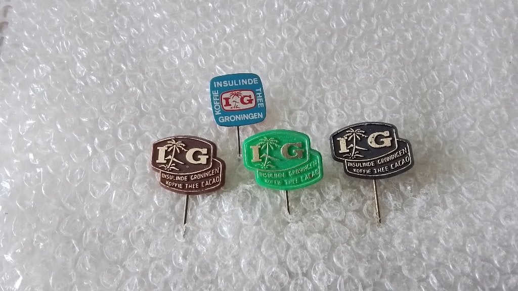 4 verschillende speldjes insulinde koffie en thee, cacao, Ophalen of Verzenden, Zo goed als nieuw, Overige onderwerpen
